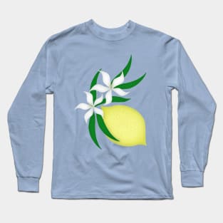 Lemon with flower and leaves. Long Sleeve T-Shirt